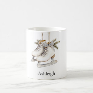 Silver Glam Ice Skate Weihnachten Kaffeetasse