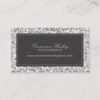 Silver Glam Imitats Glitzer Visitenkarte
