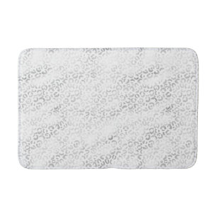 Silver Glam Leopard Print Badematte