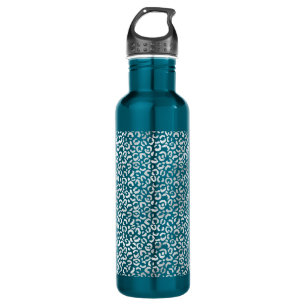 Silver Glam Leopard Print Edelstahlflasche