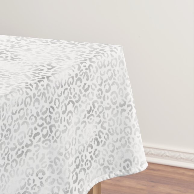 Silver Glam Leopard Print Tischdecke (Beispiel)