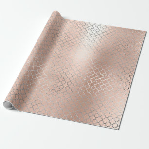 Silver Glam Rosa Rose Gold Art Deco Geschenkpapier