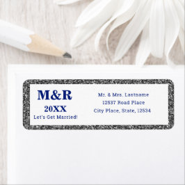 Silver Glam & Royal Blue Wedding Address