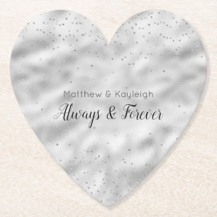 Silver Glam Sparkle Confetti Untersetzer