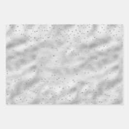 Silver Glam Sparkle Glitzer   Geschenkpapier Set