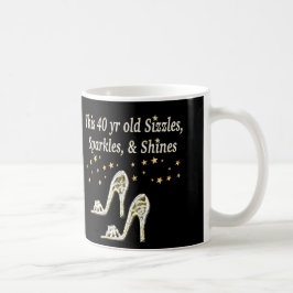 SILVER GLAMOROUS 40. GEBURTSTAG-DESIGN TASSE