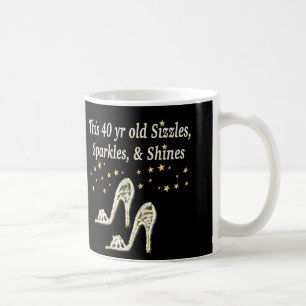 SILVER GLAMOROUS 40. GEBURTSTAG-DESIGN TASSE