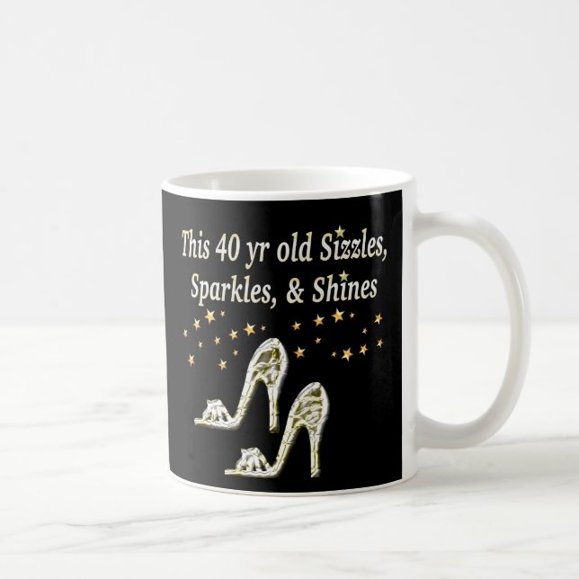SILVER GLAMOROUS 40. GEBURTSTAG-DESIGN TASSE (Rechts)