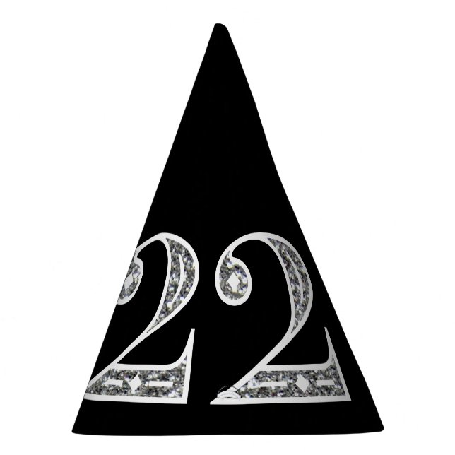 Silver Glamour 2022 Silvester Party Hat Partyhütchen (Rechts)