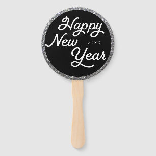 Silver Glamour Silvester Foto Prop Hand Fan Fächer