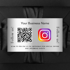 Silver glamouröse Business qr Codeinstagramm Rechteckiger Aufkleber