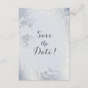 Silver Glimmer Floral Save the Date