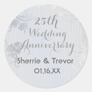 Silver Glimmer Save the Date Runder Aufkleber