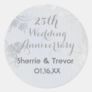 Silver Glimmer Save the Date Runder Aufkleber