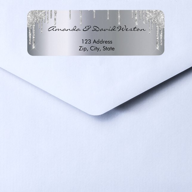 Silver glitter drips return address (Von Creator hochgeladen)