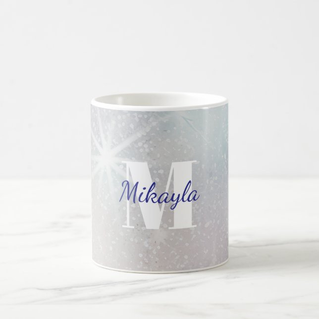 Silver Glitter with Stars Kaffeetasse (Mittel)