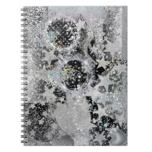 Silver Glittery Design on Spiral Notebook/Journal Notizblock