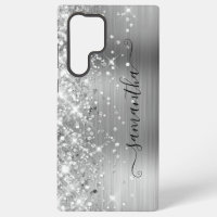 Silver Glittery Foil Girly Signature