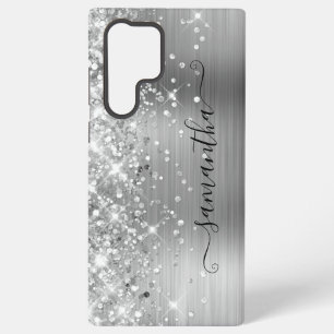 Silver Glittery Foil Girly Signature Samsung Galaxy Hülle