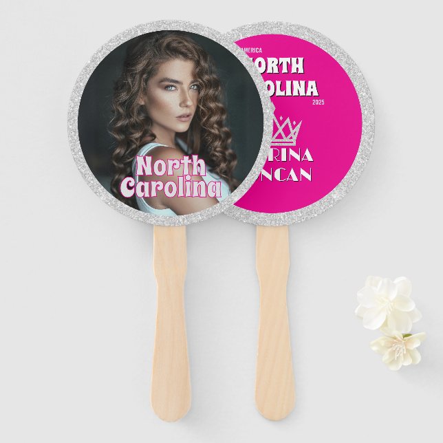Silver Glitz Pageant Fan Waver 10-Pack Fächer (Vorne und Hinten)