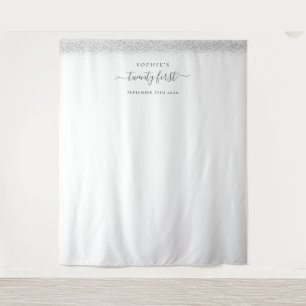 Silver Glitzer 21. Hintergrund für Fotos Tapestry Wandteppich