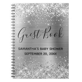 Silver Glitzer and Foil Baby Showbook Notizblock