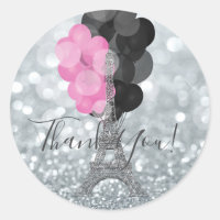 Silver Glitzer & Balloons Paris Eiffel Tower Party
