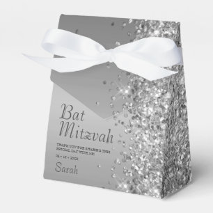 Silver Glitzer Bat Mitzvah Geschenkschachtel