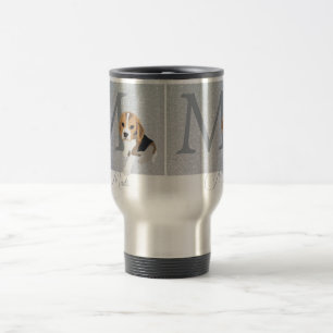 Silver Glitzer Beagle Downer und Proud Monogram Reisebecher