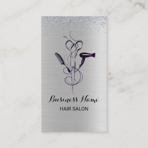 Silver Glitzer Beauty Salon Treuekarte