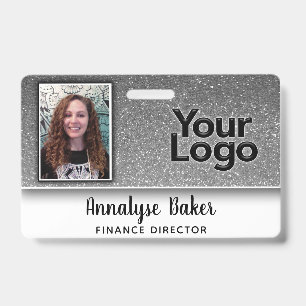 Silver Glitzer Beruflich CNA Nurse Foto Name Ausweis