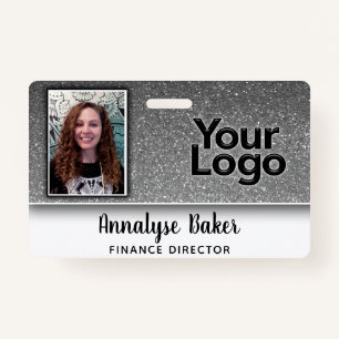 Silver Glitzer Beruflich CNA Nurse Foto Name Ausweis