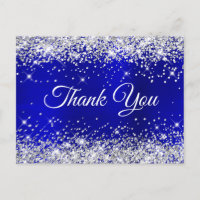Silver Glitzer Blue Foil 21. Geburtstag Vielen Dan