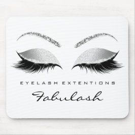 Silver Glitzer Branding Beauty Gray White Lashes Mousepad