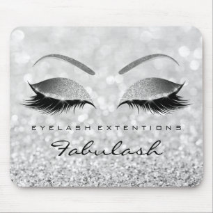Silver Glitzer Branding Beauty Studio Lashes Grau Mousepad