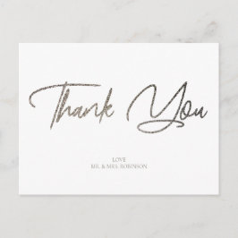 Silver Glitzer Chic & White Vielen Dank an Custom Postkarte