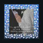 Silver Glitzer Diamond Hearts Wedding Magnet<br><div class="desc">Art Deco Wedding Diamond Black and White Foam Board</div>