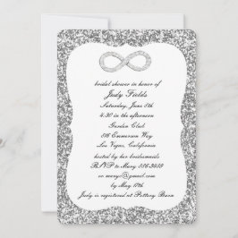 Silver Glitzer Diamond Infinity Brautparty Einladung