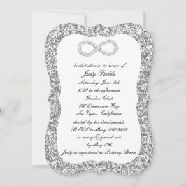 Silver Glitzer Diamond Infinity Brautparty Einladung
