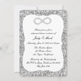 Silver Glitzer Diamond Infinity Probe Dinner Einladung