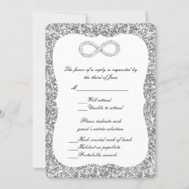 Silver Glitzer Diamond Infinity Response Card Einladung