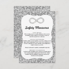 Silver Glitzer Diamond Unendliche Sicherheitsmaßna Begleitkarte