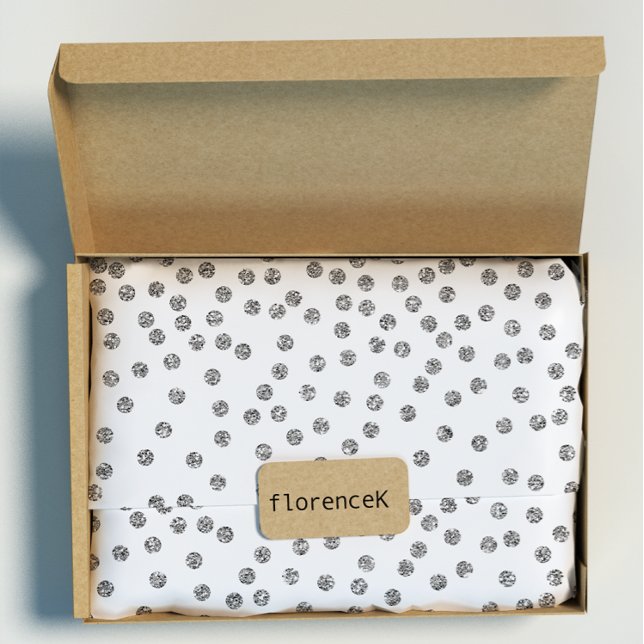 Silver Glitzer Diamonds Dots Confetti White Geschenkpapier (Silver Glitter Diamonds Dots Confetti White Wrapping Paper)