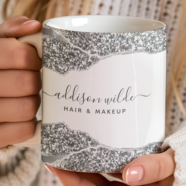 Silver Glitzer Diamonds Glam Business Kaffeetasse (Von Creator hochgeladen)