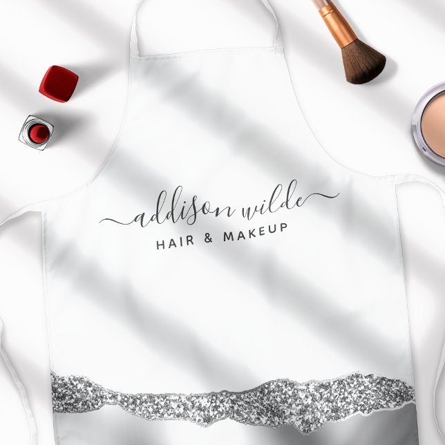 Silver Glitzer Diamonds Glam Business Schürze (Von Creator hochgeladen)
