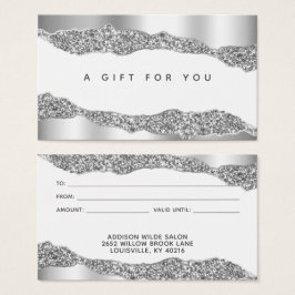 Silver Glitzer Diamonds Glam Gift Card