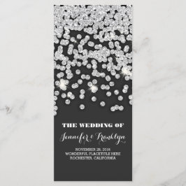 Silver Glitzer Diamonds Hochzeitsprogramme Programm