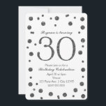 Silver Glitzer Dots 30. 30 Geburtstagsparty Einladung<br><div class="desc">Silver Glitzer Dots 30. 30 Geburtstag Party Einladungen.</div>