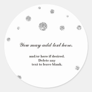 Silver Glitzer Dots White Wedding Bridal Sticker