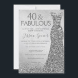 Silver Glitzer Dress 40 & fabelhafte 40. Geburtsta Einladung<br><div class="desc">Silver Glitzer Dress 40 & fabelhafte 40. Geburtstag und fabelhafte Einladung Variationen zu den Einladungen und passenden Gegenständen in unserem Shop</div>